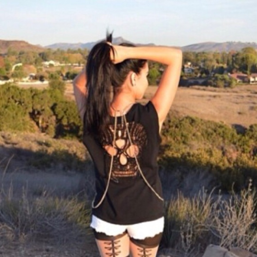Black sleeveless top